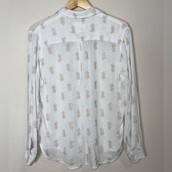 RAILS Charli Gold Pineapple Print Button-Down Shirt Size XS - Picture 5 of 12
